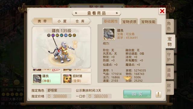 问道手游：道友20w入手改九角色，就为了背包那一块幻金石