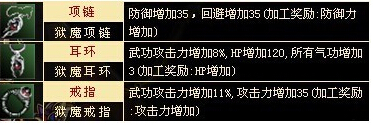 热血江湖各种项链,耳环,戒指的名称?